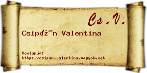Csipán Valentina névjegykártya